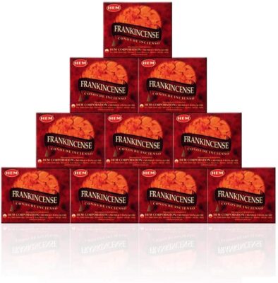 HEM Incense Cones: Frankincense - 10 Packs of 10 = 100 Cones