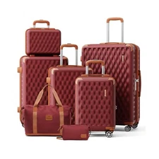 Melalenia Luggage Sets 7 Piece Hard Shell Carry on Suitcase with Spinner Whee...