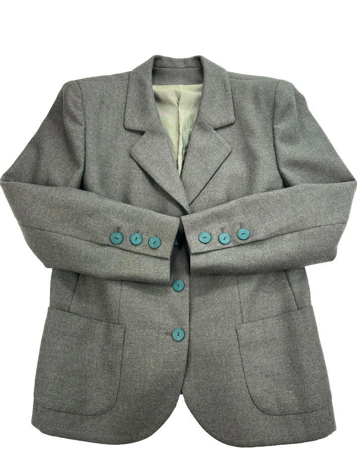 Blazer Brioni Mujer 46 Verde Oliva 100% Lana Hecho en Italia Tres Botones Foto 3 de 4