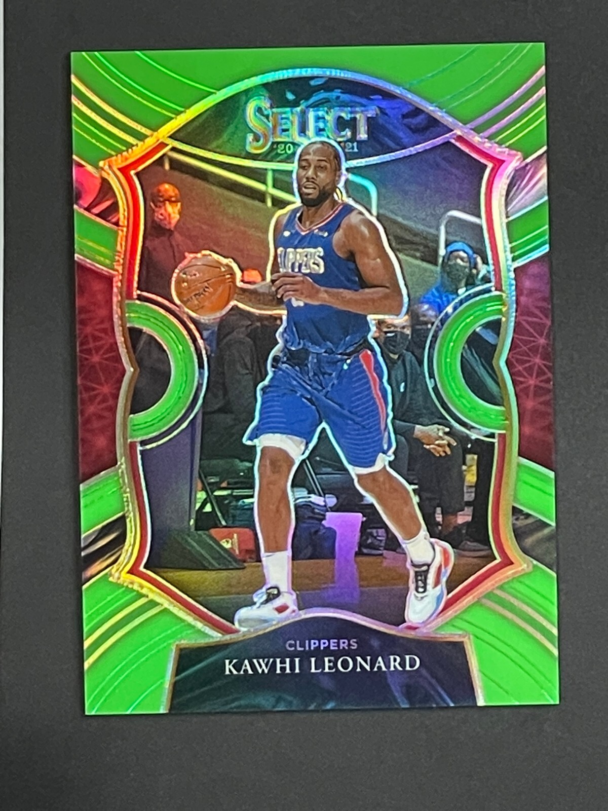 2020-21 Panini Select KAWHI LEONARD #37 Concourse Lime Green Prizm /75 Clippers