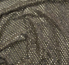 5 Yard GOLD BLACK Sequins Dot Fabric 44 Width