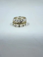 Avon Enchanted 3 PC Stackable Ring Set Silvertone Size 8
