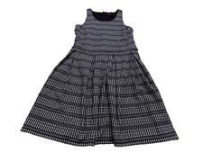 Banana Republic Dress M Black & White Sleeveless Racerback Pleated Skirt Pockets