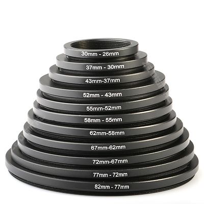 K&F CONCEPT Step Down Rings Set 82-77-72-67-62-58-55-52-43-37-30 11 Pcs 82-26mm