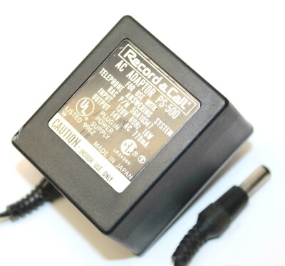 RecordACall PS-500 AC Adaptor Telephone Answering System Power Supply 14V 770mA