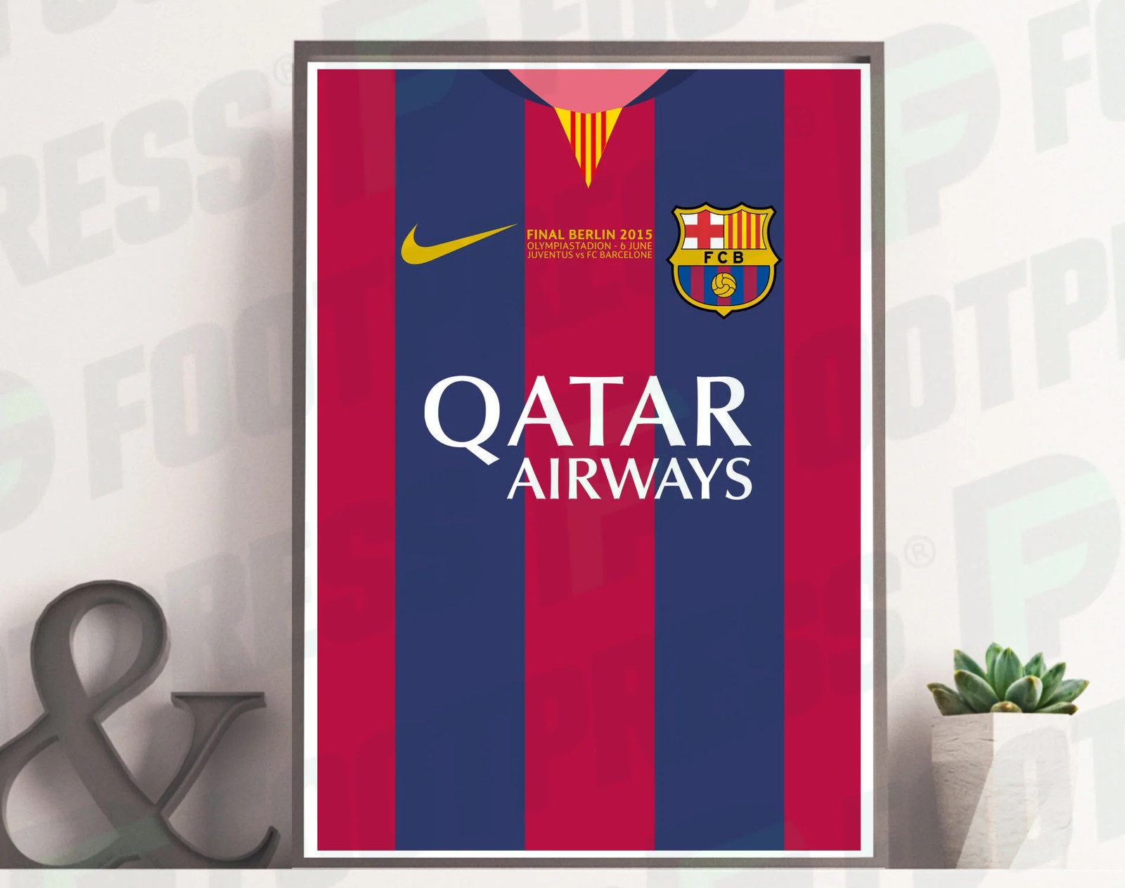 Affiche FC Barcelone 2014 2015 Domicile - Champion d Europe 