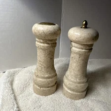 Natural Stone Granite Salt And Pepper Mill Set Marbled Grinder Set