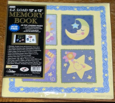 Pioneer E-Z Load Scrapbook Album 12x12 Memory Photo 20 Top Loading Pg Moon Stars