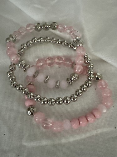 J CREW Pale Rose Pink Multi Strand Stretch Bracelets new BID 4 CHARITY❤️253