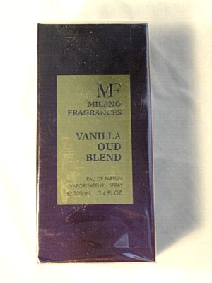 New Sealed MF Milano Fragrances Vanilla oud Blend  SPRAY 3.4 fl oz EAU De parfum