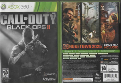 CALL OF DUTY BLACK OPS II 2 XBOX 360 GAME WITH MANUAL TESTED EXCELLENT CONDITION
