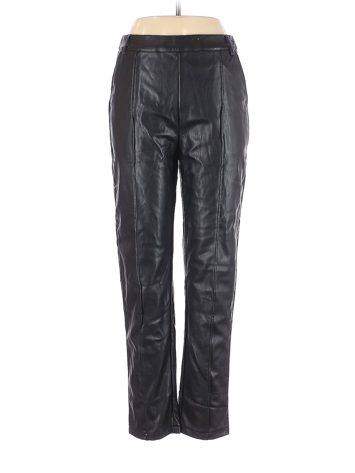 Shein Women Black Faux Leather Pants L - image 1