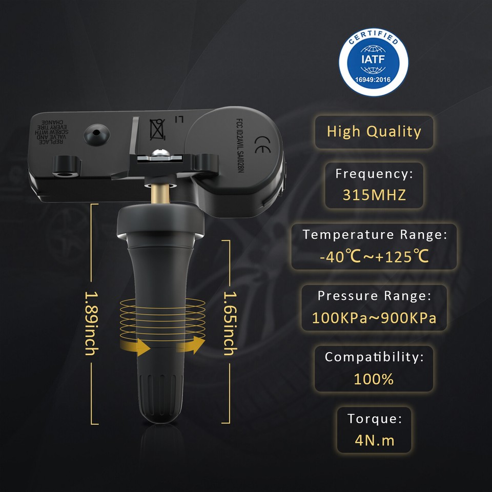 4PCS TIRE PRESSURE SENSOR TPMS 68249197AA Fit 2014-2018 DODGE RAM 1500 ...