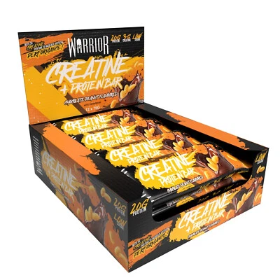 Warrior Creatine Protein Bars 12 x 75g | High Protein | Chocolate Orange Gym Bar