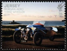 1929 MORGAN AERO (3-Wheeler) Super Sports Car Automobile Stamp (2016 Jersey)