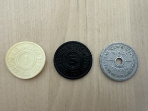 LOT of 3 VINTAGE Tax Tokens -- 2 New Mexico School Tax +  1 Washington State Tax