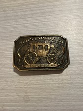 Vintage Wells Fargo  Co Brass Belt Buckle Since 1852 StageCoach VTG 1974