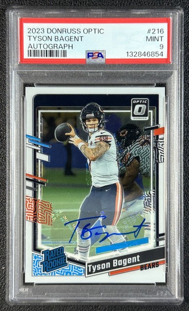 Tyson Bagent PSA 9 2023 Panini Donruss Optic #216 Rated Rookie Auto RC 189/199