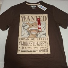 Image of SMALL One Piece Monkey D. Luffy Wanted Beige T-Shirt Original