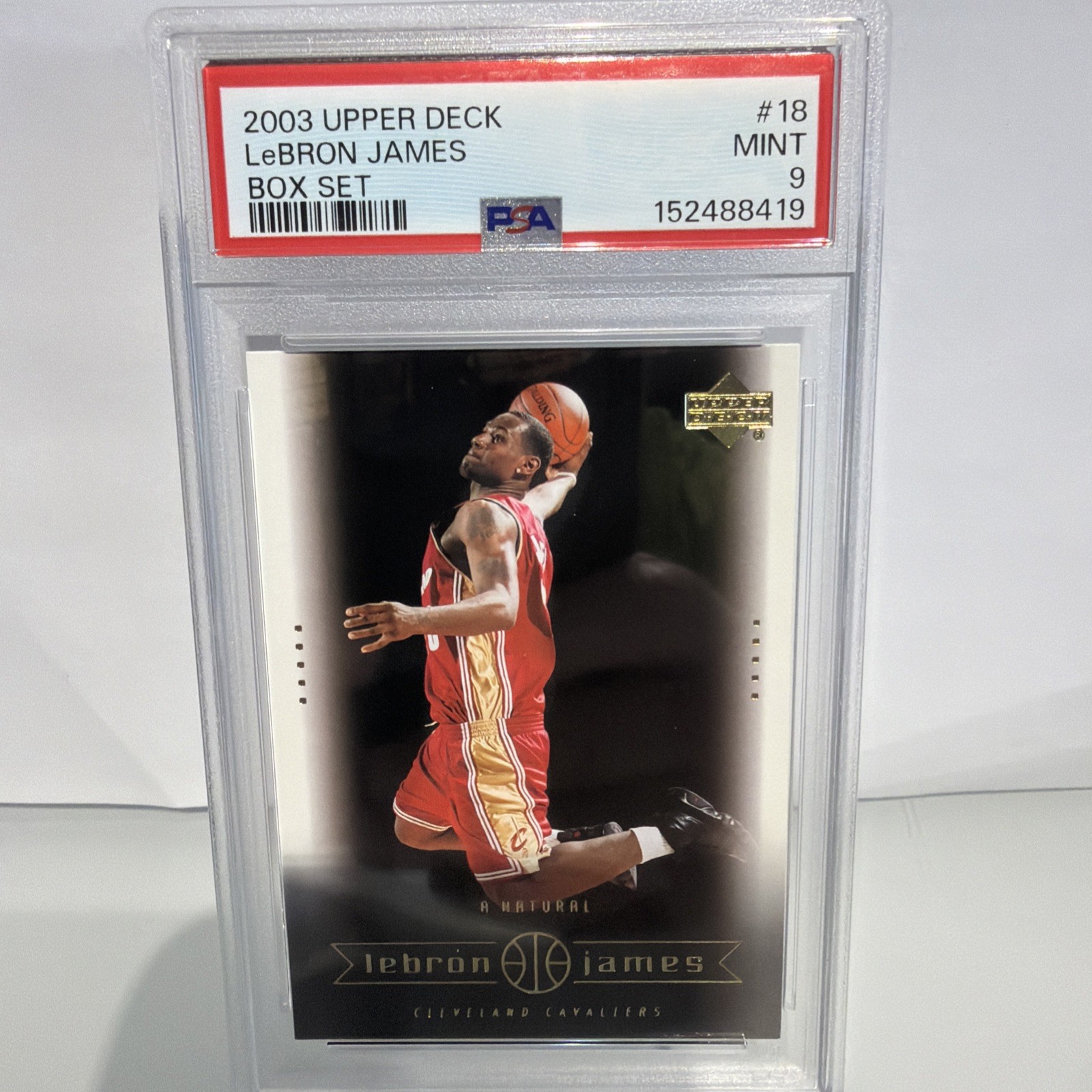 Upper Deck 2003-04 LeBron James Cavaliers #18 Box Set Rookie PSA 9 view 1
