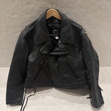 Just Leather San Jose CA Biker Jacket Women's 46 Black Motorcycle Lined USA Made
