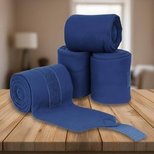 4 Pieces Polo Wraps Hook-and-Loop Fleece Horse Wrap Rolled