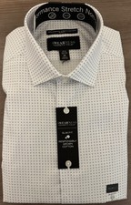 Awearness Kenneth Cole Men's white Slim Non-Iron Stretch Dress Shirt NWT 15.5