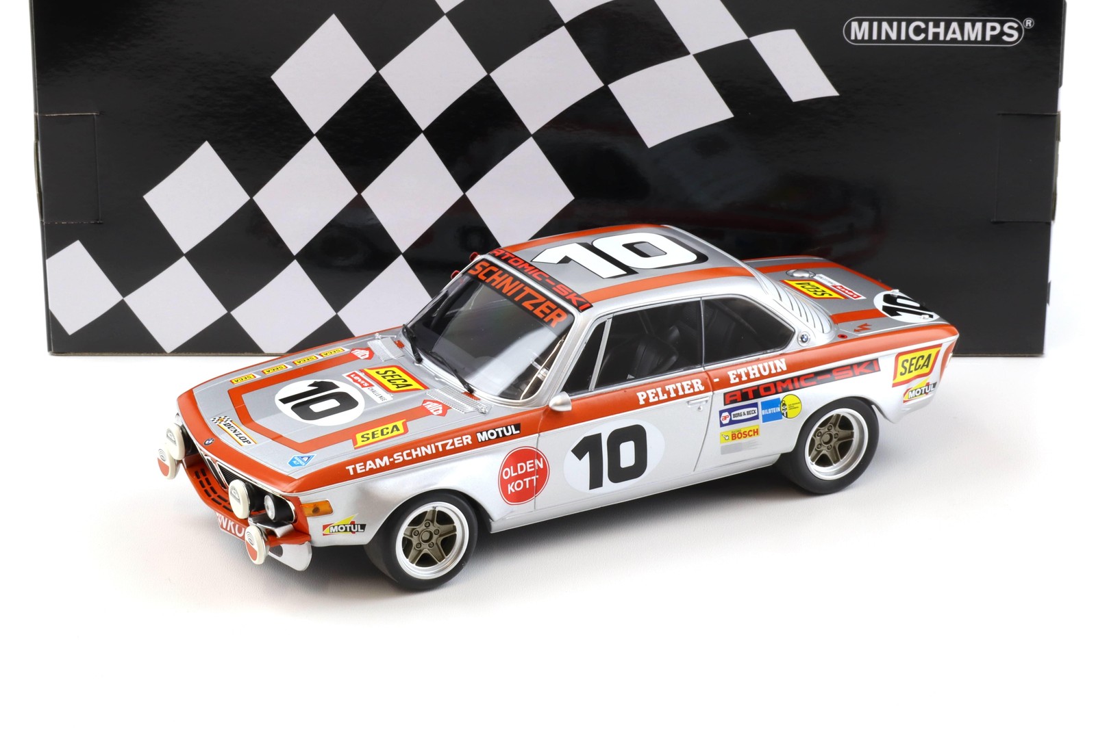 1:18 Minichamps BMW 2800 CS Team Schnitzer Motul 24H SPA 1972 Fitzpatrick/Pelti