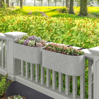 2er Set Blumentopf Hängend Pflanzkübel mit Ablaufsystem Loch Haken