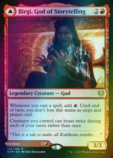 x1 Birgi, God of Storytelling // Harnfel, Horn of Bounty KHM MTG