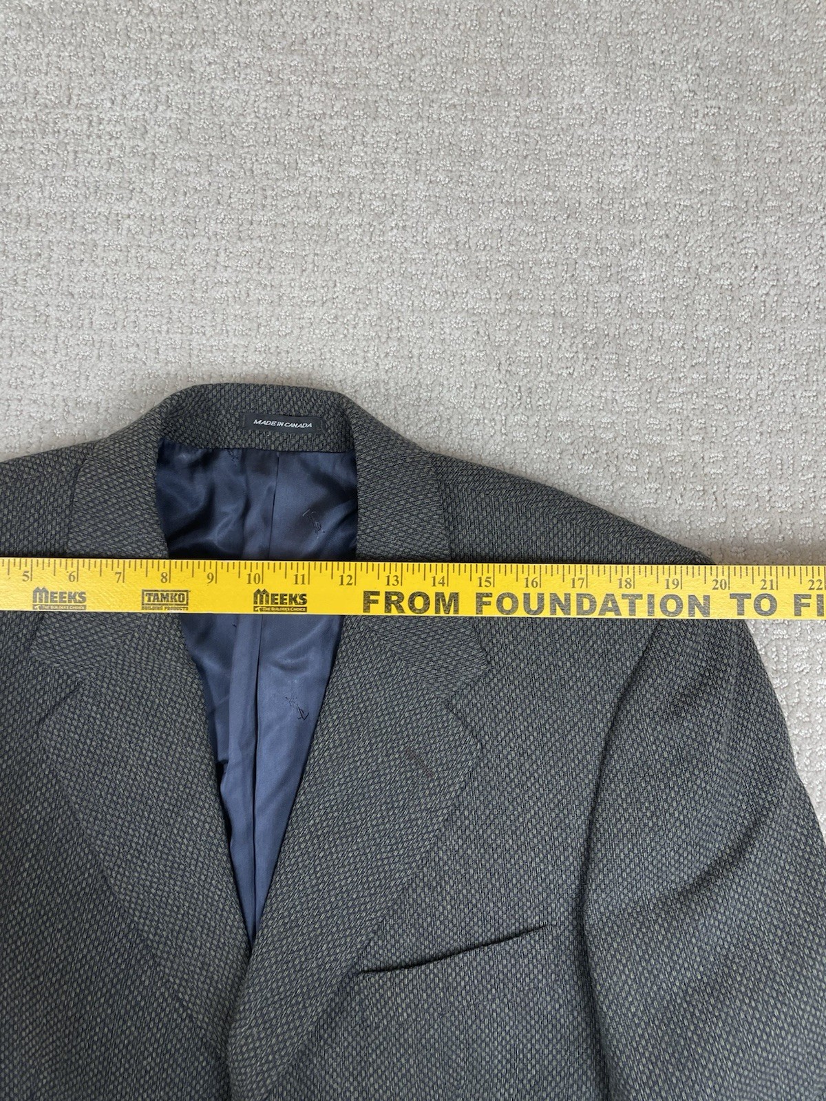 Blazer Yves Saint Laurent taglia 44 cappotto sportivo tweed lana peggiorata grigio Canada