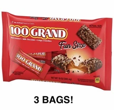 🍫100 Grand Chocolate Candy Fun Size Bag 10 Ounce {3 Bags}🍫