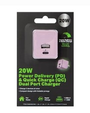 20W Power Delivery  Quick Charge Dual Port Wall Charger