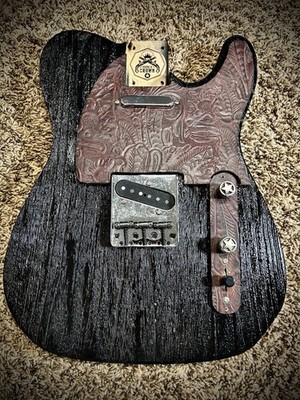 Black Barned Pistols Crown Barncaster TELE GUITAR BODY ONLY PARTCASTER USA MADE