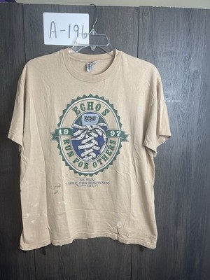 Vintage 1997 Tallahassee Florida 5K Run T Shirt Adult Large Tan
