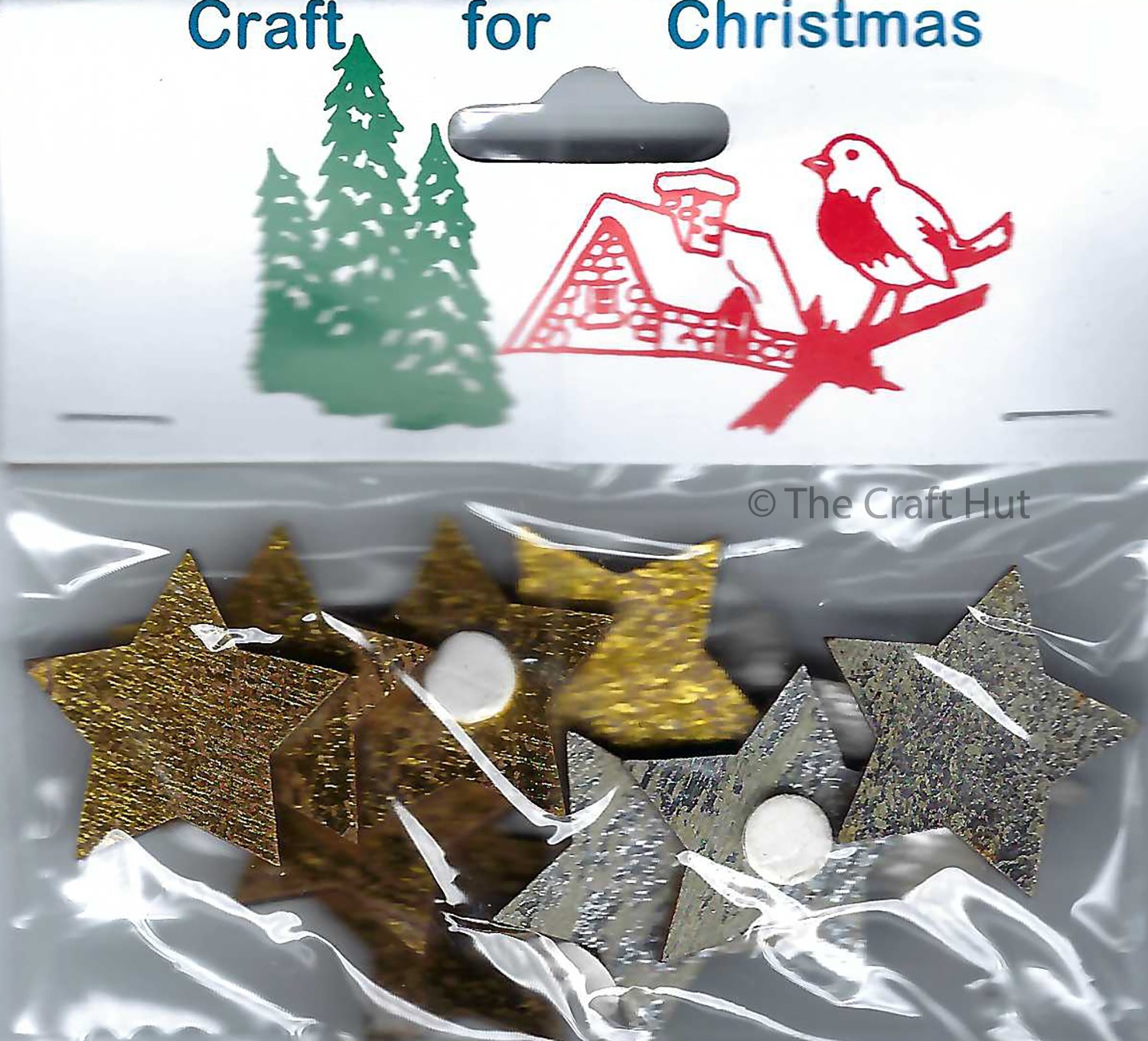 Trimits Craft Embellishments Scrapbook Card Making Gold & Silver Christmas Stars