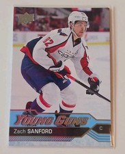2016-17 Upper Deck #215 Zach Sanford Young Guns Rookie Card. rookie card picture