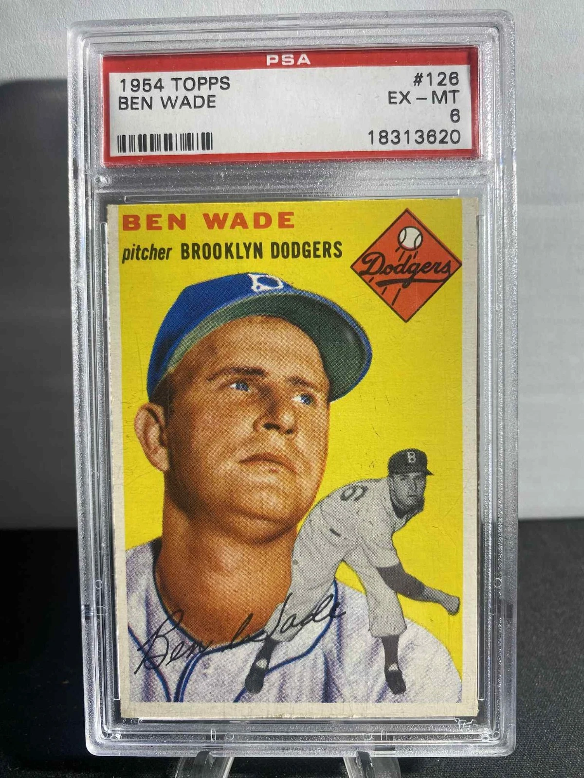 1954 Topps #126 Ben Wade PSA 6 Brooklyn Dodgers