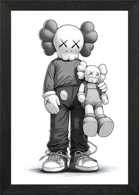 KAWS Begleiter und Puppe Illustratio gerahmtes Wandbild Poster Leinwanddruck Bild