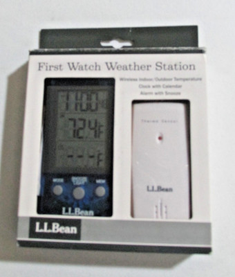 LL BEAN First Watch Weather Station Indoor/Outdoor Clock with Calendar