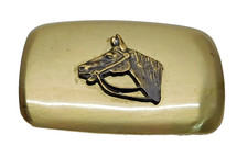 Vintage Solid Brass Horse with Bridle Belt Buckle Chambers Belt Company USA