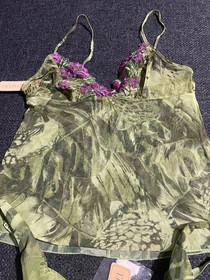 Lise Charmel French Green & Purple 3 Piece Set! Bra, Camisole & Bikini! NWT!