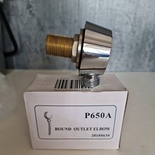 Better Bathrooms Chrome Round Shower Valve Hose Connector Wall Outlet Elbow New