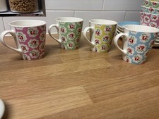 Cath Kidston Provence Rose Mugs X4 - Used Good Condition