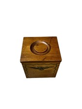 Americana, Wood Box/Canister Brass Eagle Emblem Dovetail Joints Kitchen