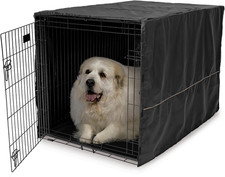 XL Dog Crate Cover, Black Polyester Privacy Kennel Cover Fits Most 48-Inch Crate