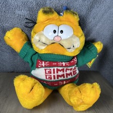 VTG 1981 Dakin Garfield Gimme Gimme Plush Christmas Sweater 12  W/ Tags