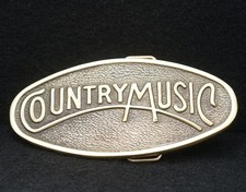 WB15136 REALLY NICE VINTAGE 1970s   COUNTRY MUSIC   SOLID BRASS BELT BUCKLE