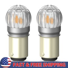 PAIR 1157 LED Front Rear Turn Signal Parking Amber/Yellow Light Bulbs High Power