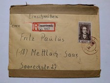 Franz&ouml;sische Zone Allgemeine Ausgabe Nr. 11 EF Einschreiben Saarlautern